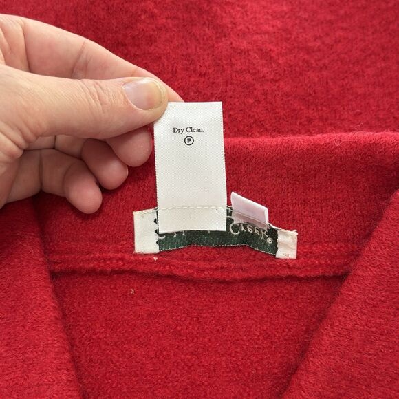 Coldwater Creek Boiled Wool Sweater Vest Womens M Red Playing Cats Grandmacore - Picture 10 of 10